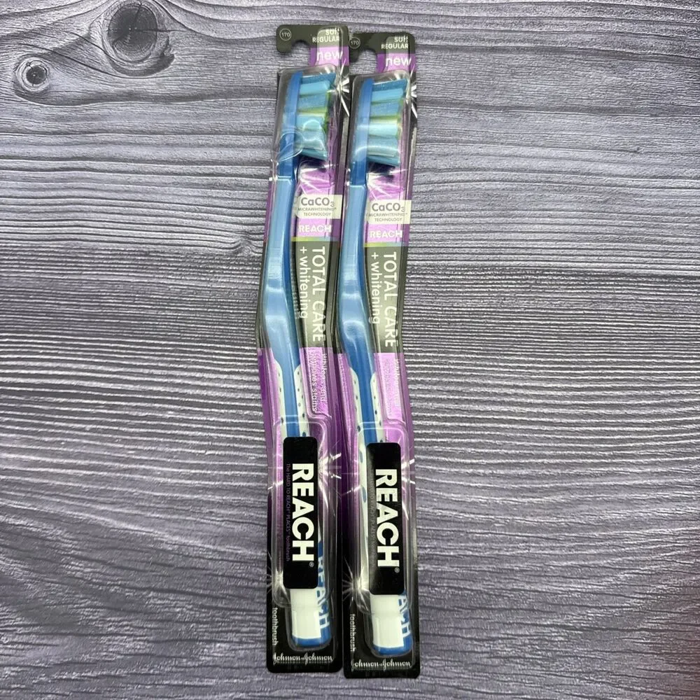 2 Lot REACH Total Care + Whitening Toothbrush Soft Regular VINTAGE (170)